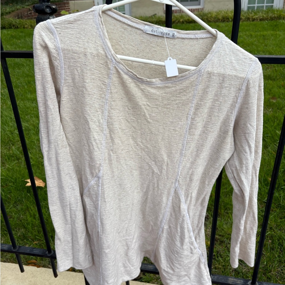 Cut Loose Women's Beige Long Sleeve Tee